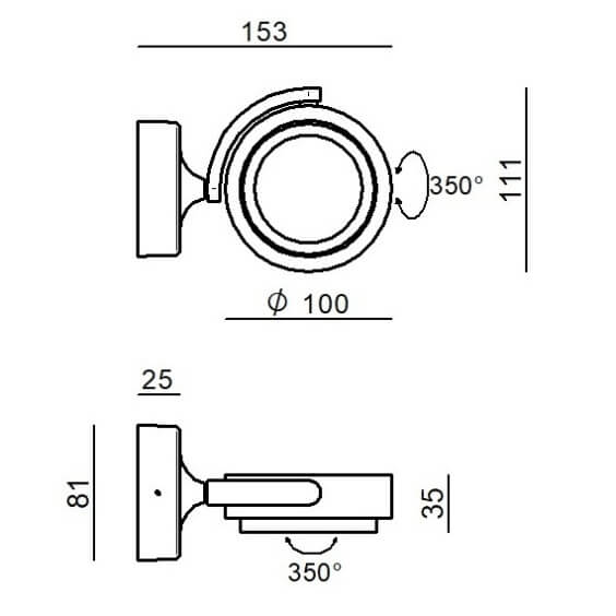 Linea Light Eta wall ceiling lamp - Agof Store