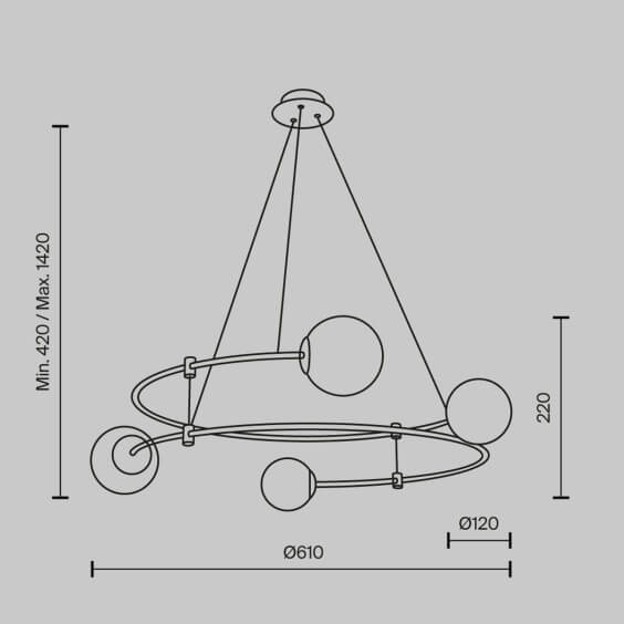 Balance Ø 61 cm Lampada a sospensione Maytoni - Agof Store