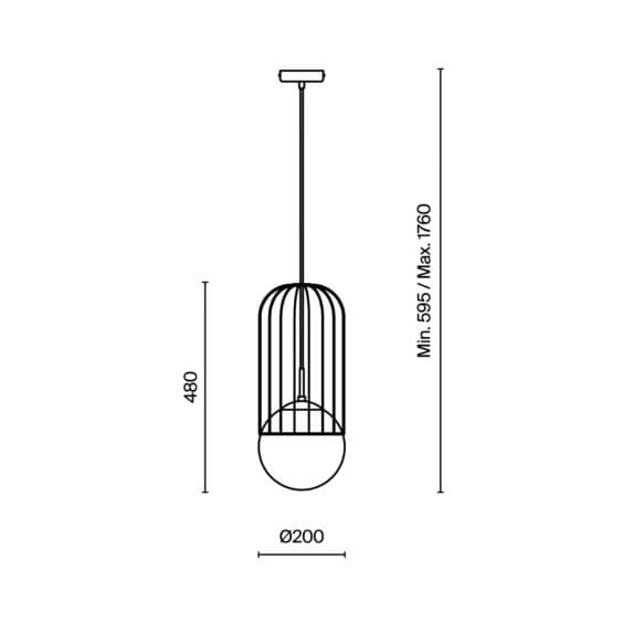 Maytoni Telford Ø 20 cm pendant lamp - Agof Store