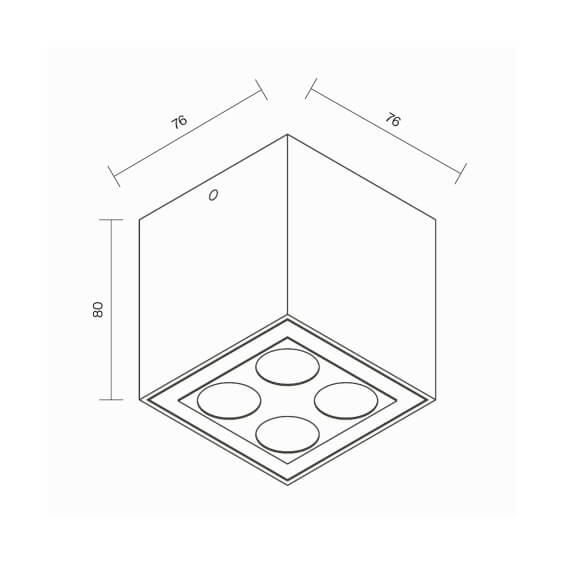Maytoni Ares Squared outdoor ceiling lamp - Agof Store