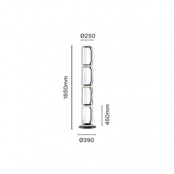 Flos Noctambule 4 Low Cylinders Small Base Floor Lamp - Agof Store