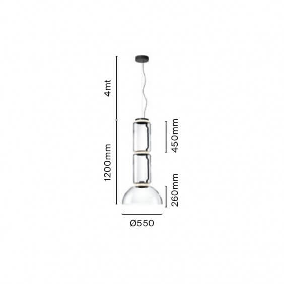 Flos Noctambule 2 Low Cylinders & Bow lampada a sospensione - Agof Store