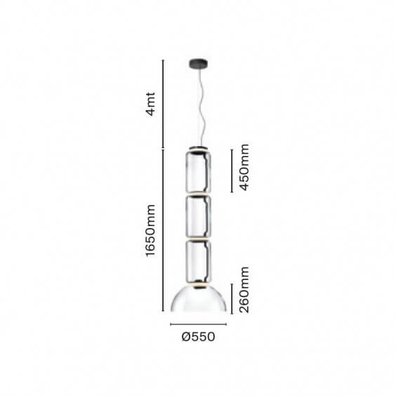 Flos Noctambule 3 Low Cylinders & Bow Pendelleuchte - Agof Store