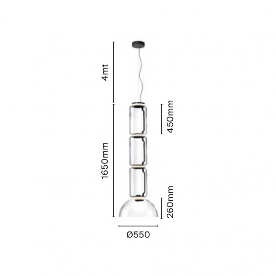 Flos Noctambule 3 Low Cylinders & Bow lampada a sospensione - Agof Store
