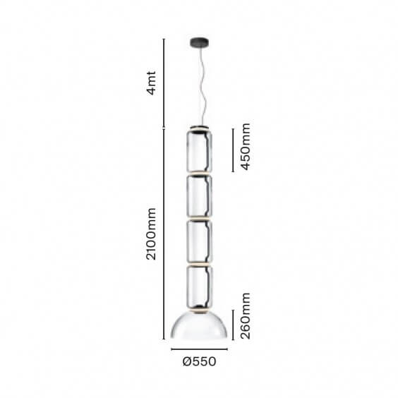 Flos Noctambule 4 Low Cylinders & Bow lampada a sospensione - Agof Store