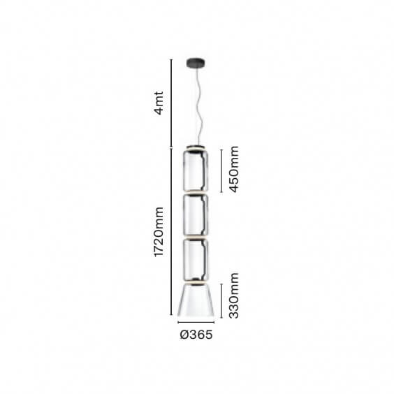Flos Noctambule 3 Low Cylinders & Cone lampada a sospensione - Agof Store