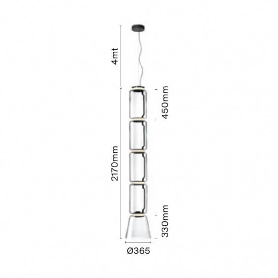 Flos Noctambule 4 Low Cylinders & Cone Pendant Lamp - Agof Store
