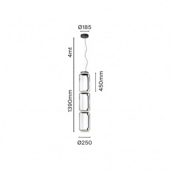 Flos Noctambule 3 Low Cylinders Pendant Lamp - Agof Store