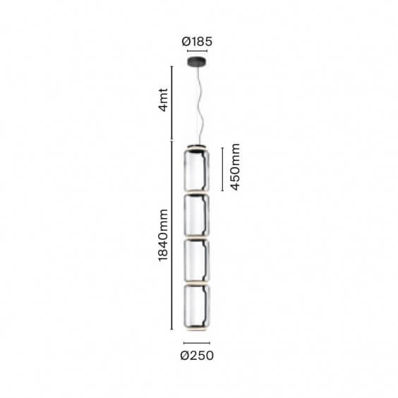 Flos Noctambule 4 Low Cylinders lampada a sospensione - Agof Store