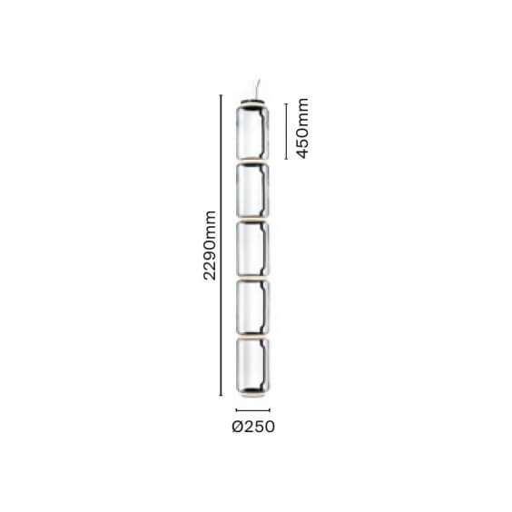 Flos Noctambule 5 Low Cylinders Pendant Lamp - Agof Store