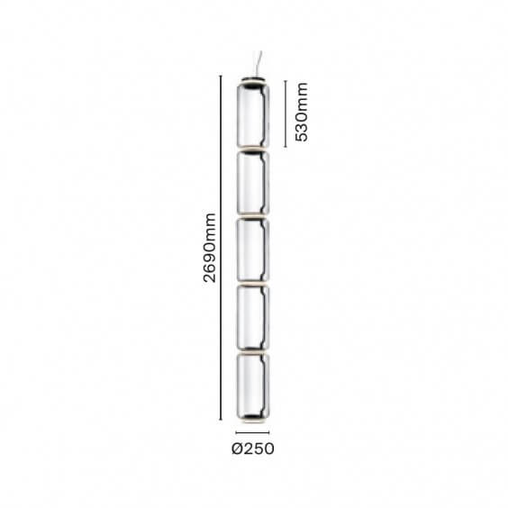 Flos Noctambule 5 High Cylinders Pendant Lamp - Agof Store