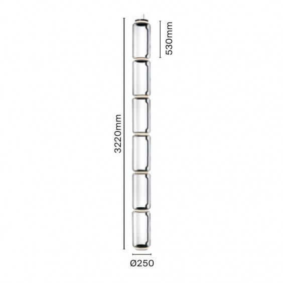 Flos Noctambule 6 High Cylinders Pendant Lamp - Agof Store